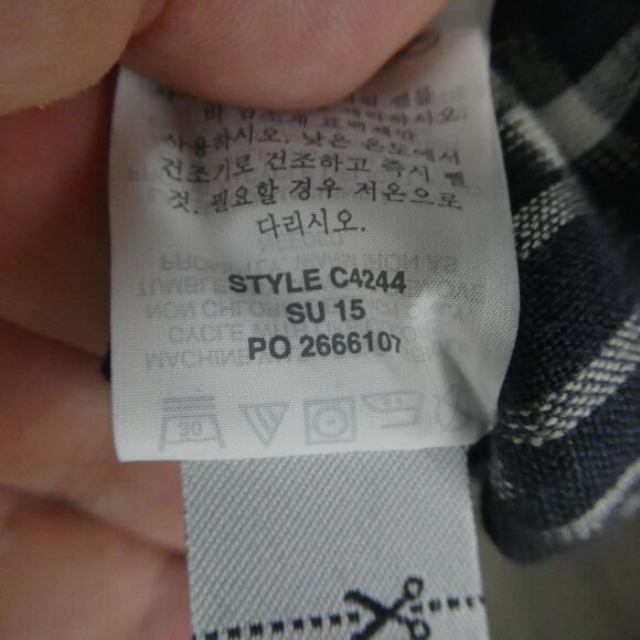 J. Crew Navy Faux Wrap Tie Sleeveless Mini Dress Cotton Linen Trim Ikat Size 2 - Picture 12 of 13